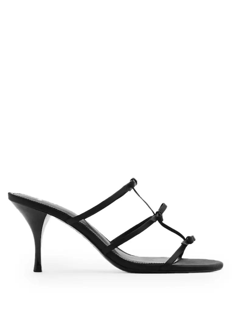Discount on Mango  shoes - SKU: Strappy Heeled Sandals With Bow Detail