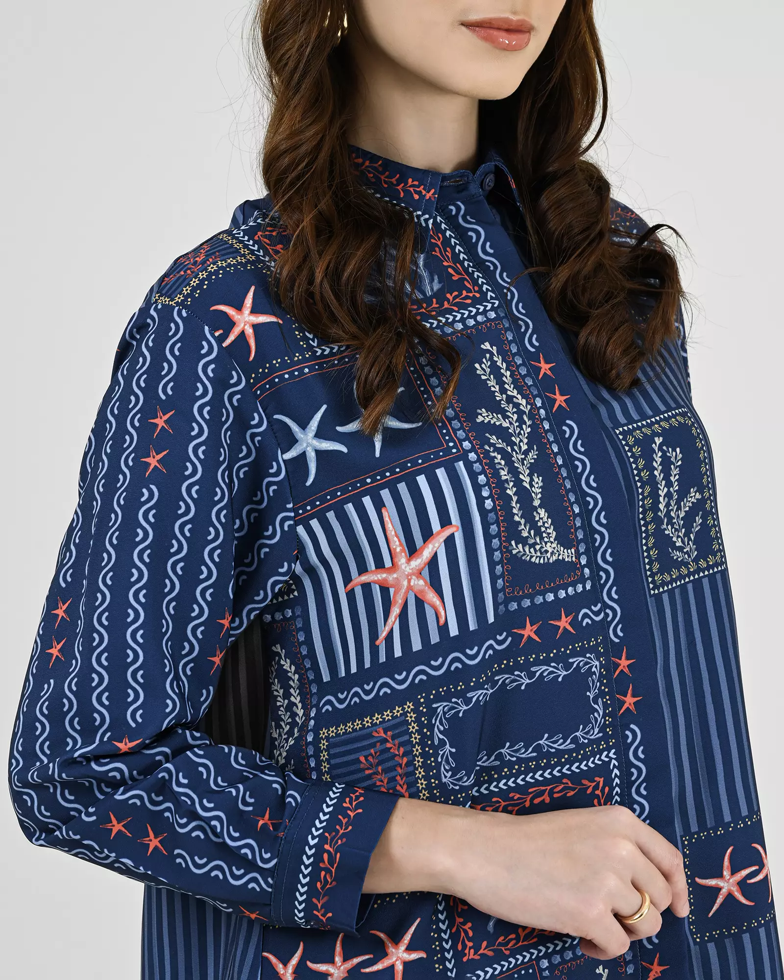 Geulis.id RALINE SHIRT - Navy