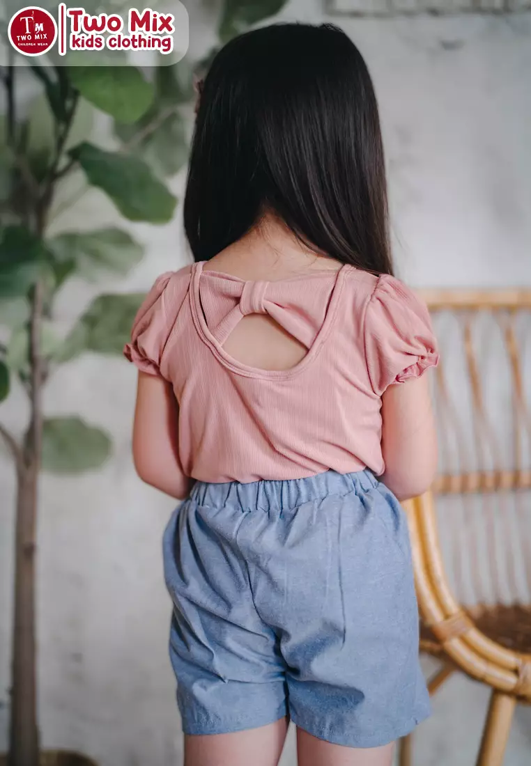 Two Mix - Baju Setelan Anak Perempuan Lucu - Bella One Set Anak Cewek 1-6 Tahun 4380 Dusty Pink