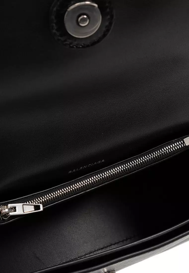 Crush Small Sling Shoulder Bag in Black