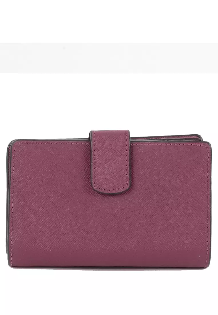 Jet Set Travel Medium Bifold Zip Coin Wallet - Oxblood