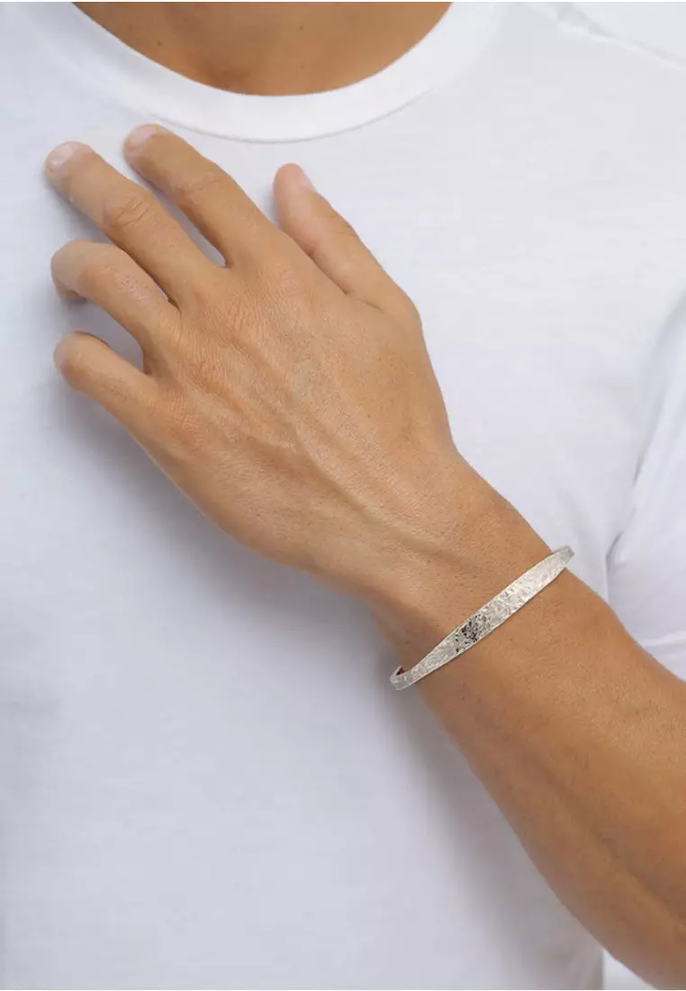 EXCLUSIVE Gelang Perhiasan Perak 925 Pria Bangle Desain Struktural
