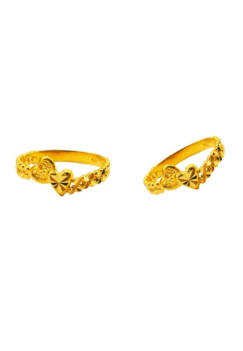 Merlin Goldsmith Merlin Goldsmith 916 Gold Size 15 Duo Hearts Ladies Ring (2.08gm) 6F4BFAC3536C9FGS_1