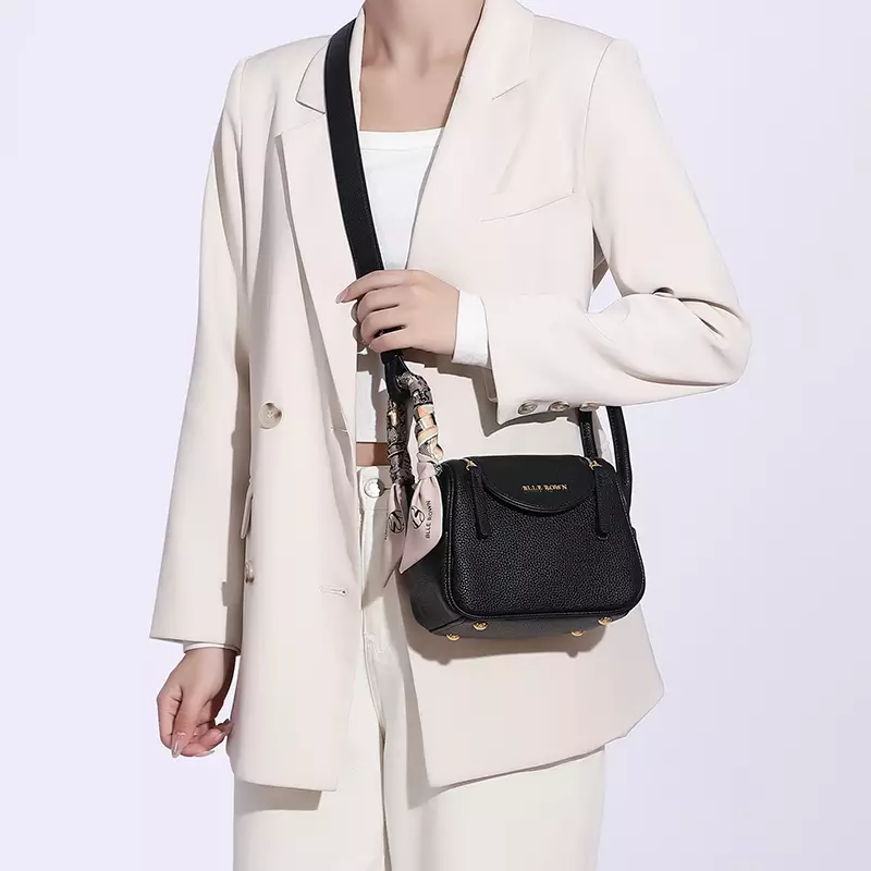 BLLE ROWN Tas Wanita Bentuk Bantal Tas Bahu Tas Selempang Wanita Model Terbaru BR6001-Black