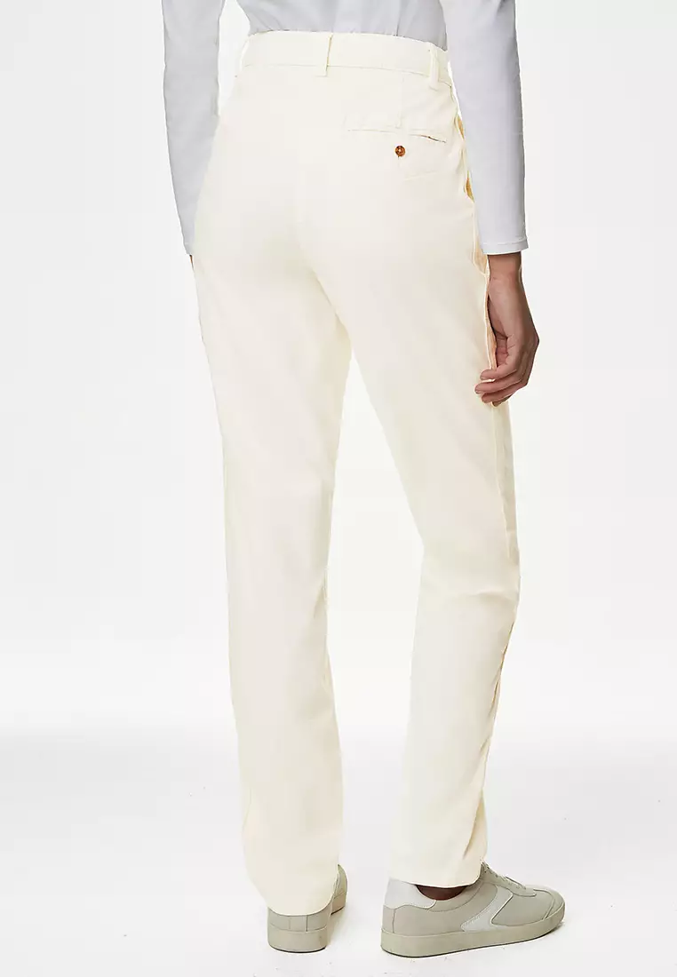 Cotton Rich Tea Dyed Slim Fit Chinos