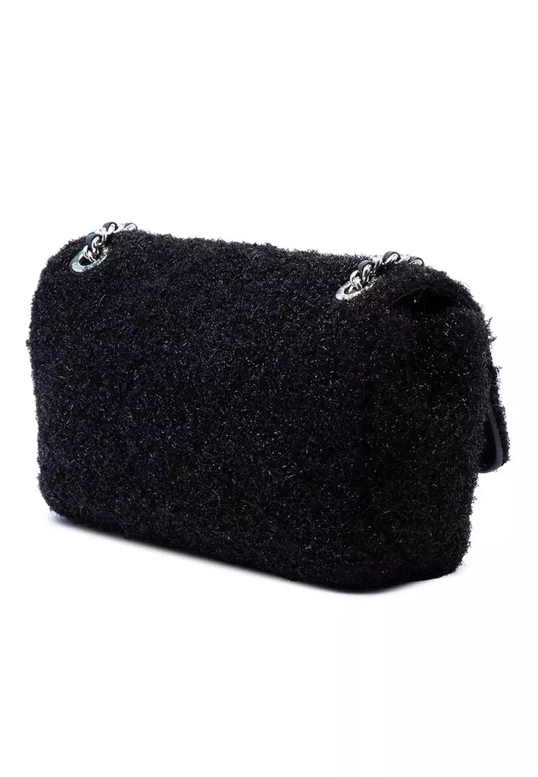 Pre-Loved Chanel Medium Quilted Metallic Knit Pluto Glitter Flap