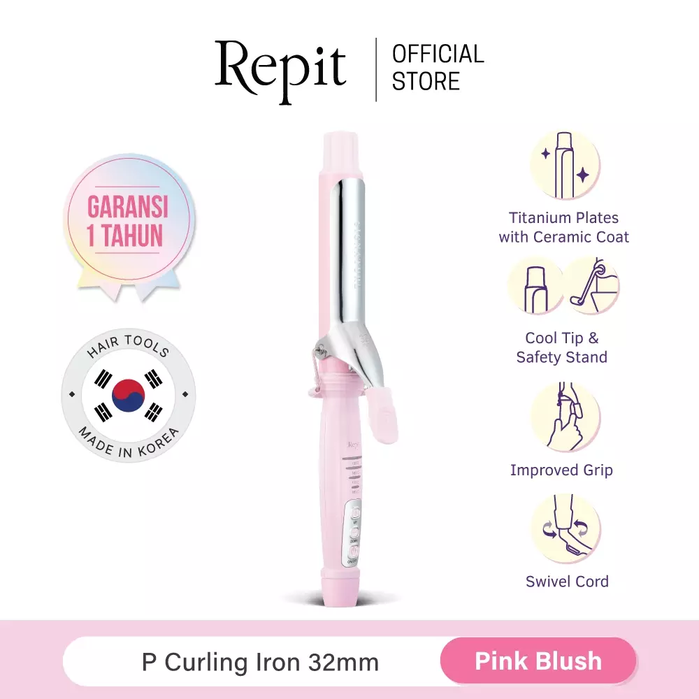 Repit Pengeriting Rambut / Curling Iron P Pink 32mm
