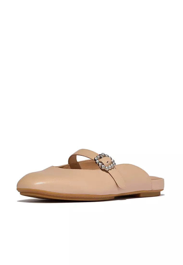 Delicato Crystal-Buckle Mary-Jane Mules