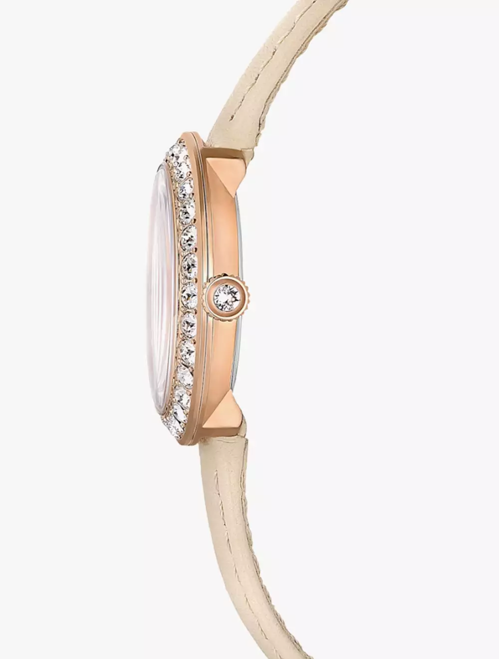 Certa Watch, Swiss Made, Leather Strap, Beige, Rose Gold-Tone Finish - Beige