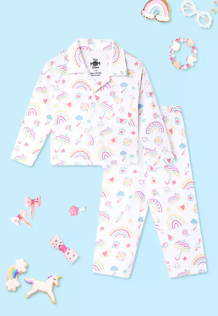Baby and Kids Pajama Nightsuit Set- Sunshine and Rainbows
