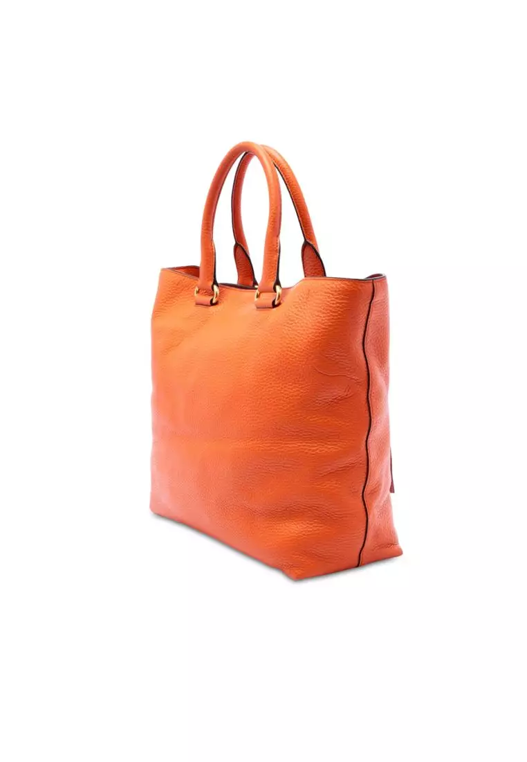 Pre-Loved Prada Vitello Daino Front Pocket Open Convertible Tote