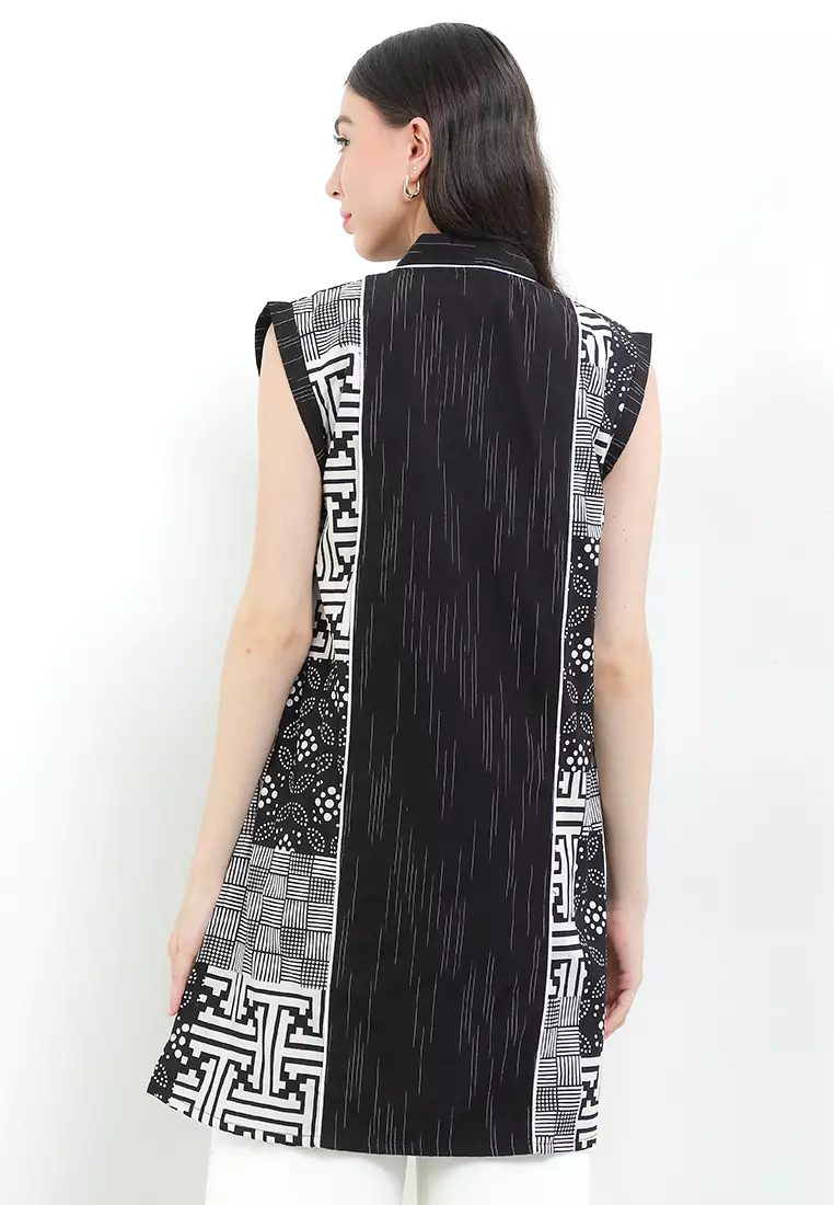 Vest Rompi Outer Atasan Wanita Dallisa Black Premium