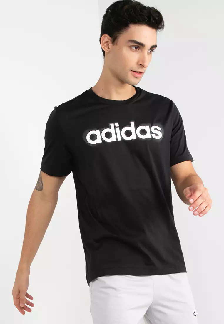 adidas Essentials Linear Short Sleeve T-Shirt Black