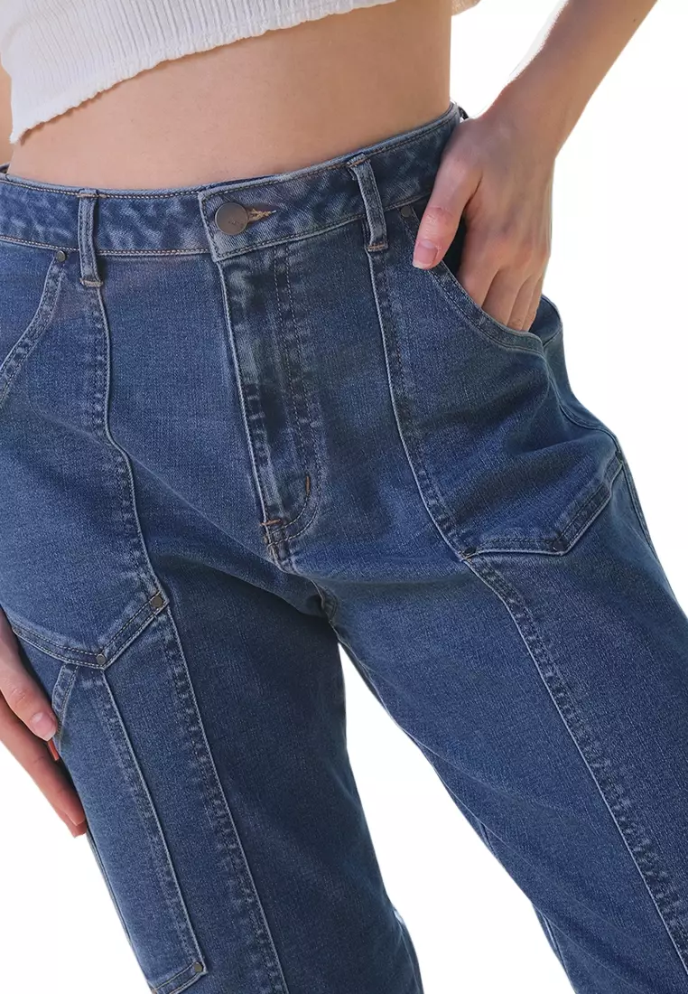 High Rise Loose Straight Denim Jeans