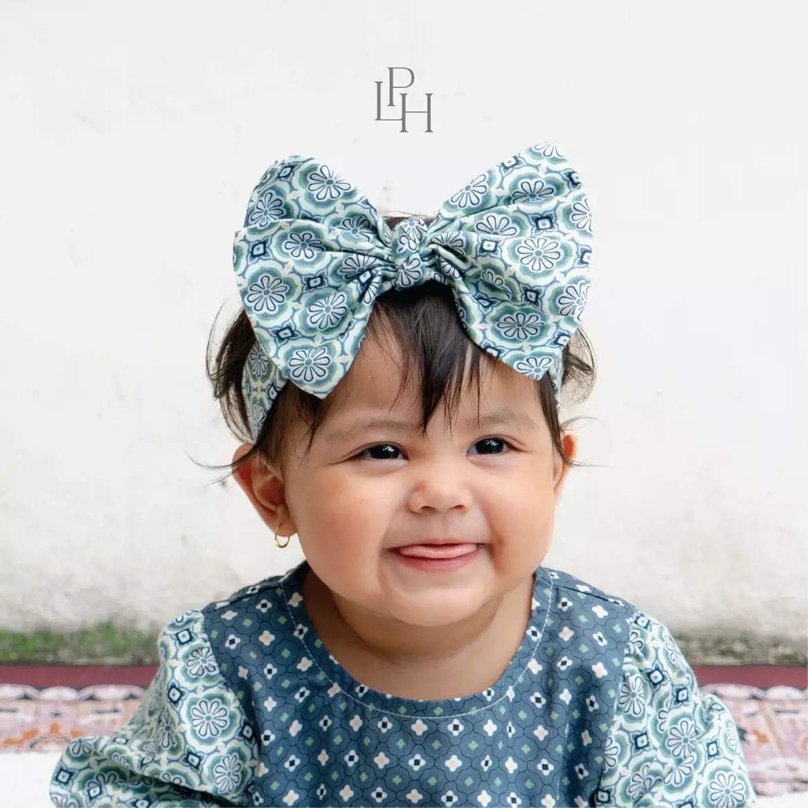 Little Palmerhaus - Baju Lebaran 2026 - Saraya Baby Headband (Bando Pita Bayi) Brick Red