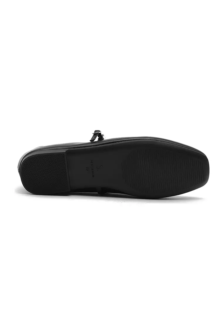 Nhibre Maryjane Flats (1cm) - Black