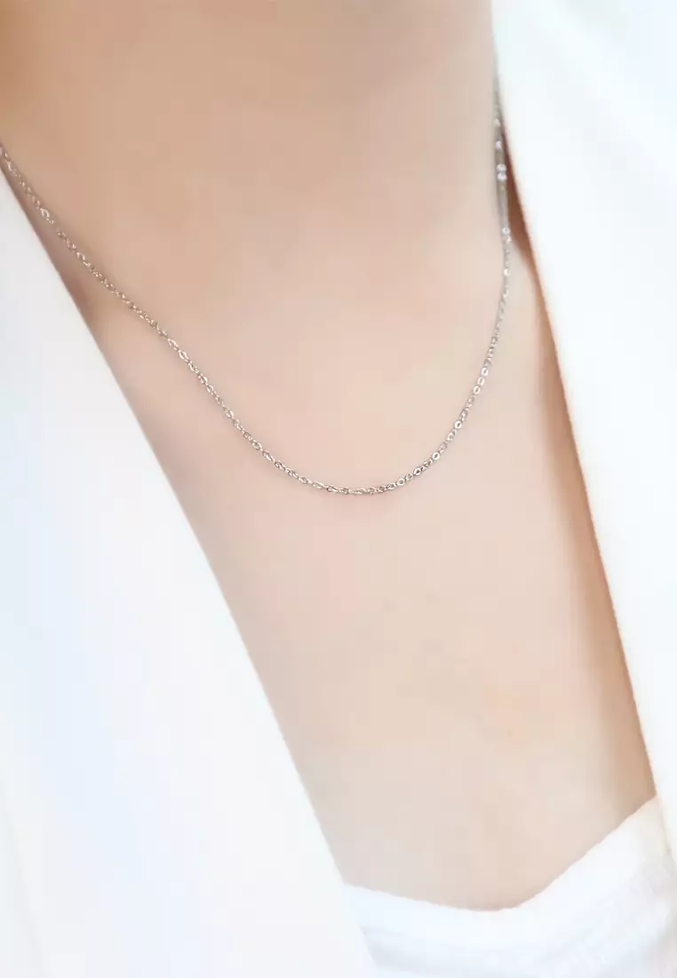 Plain Chain Necklace in Silver
