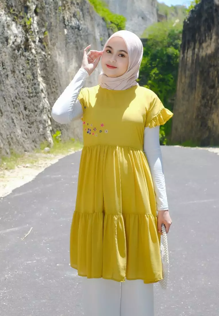 Azzura Tunik Vest Embroidery Lime