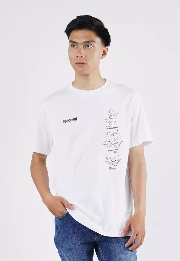 3Second Men's T-Shirt Short Sleeve Regular Fit Cotton King C091025