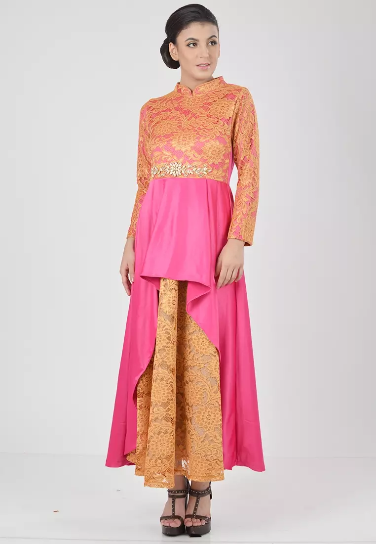 Zetaa Gamis Brokat Satin