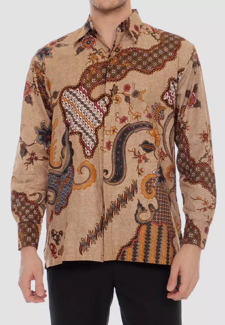 Kemeja Batik Pria Premium Slimfit Elegant Modern Lengan Panjang Cakra