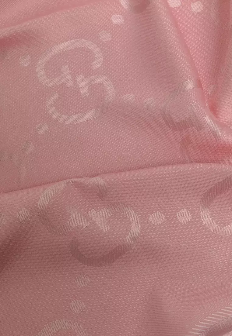 Gg Jacquard Silk Wool Shawl Scarf