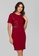 BADOMODA red Gendry Pleated Bodycon Dress With Lace And Buckle Detail 742EDAA9000BBFGS_1
