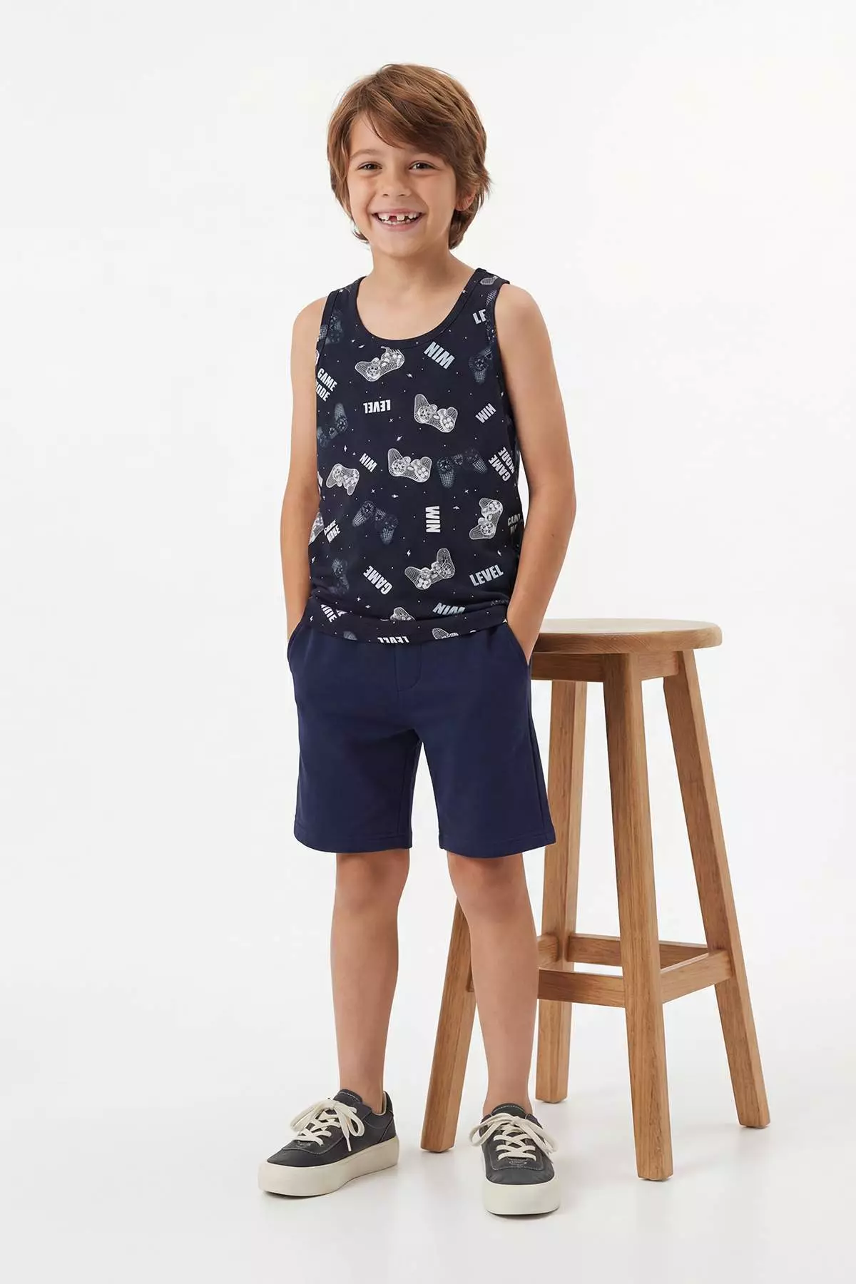 Multi-Colored 3-Piece Boys' Knitted Undershirt Tkdss26Al00012