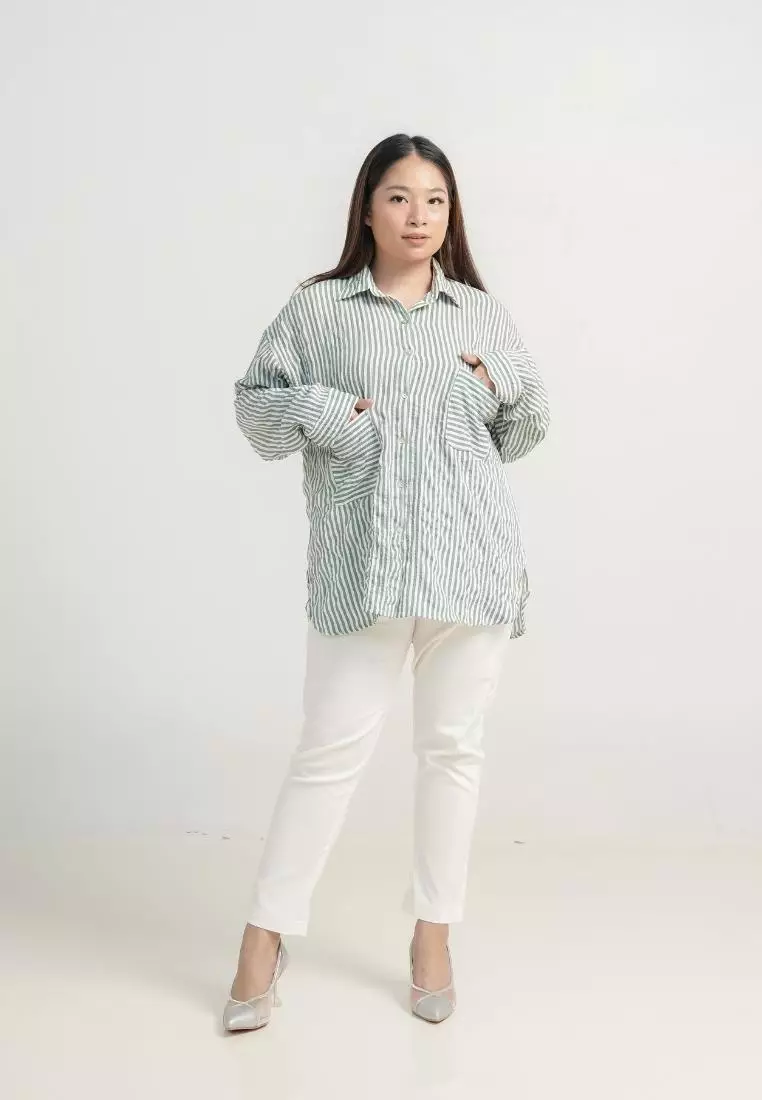 Plus Size Oversized Shirts Bica Green