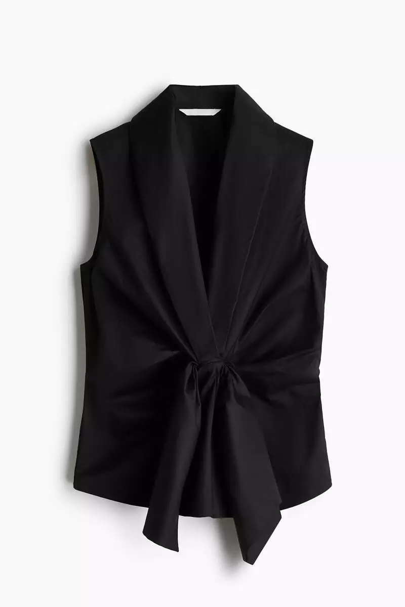 Tie-detail cotton top
