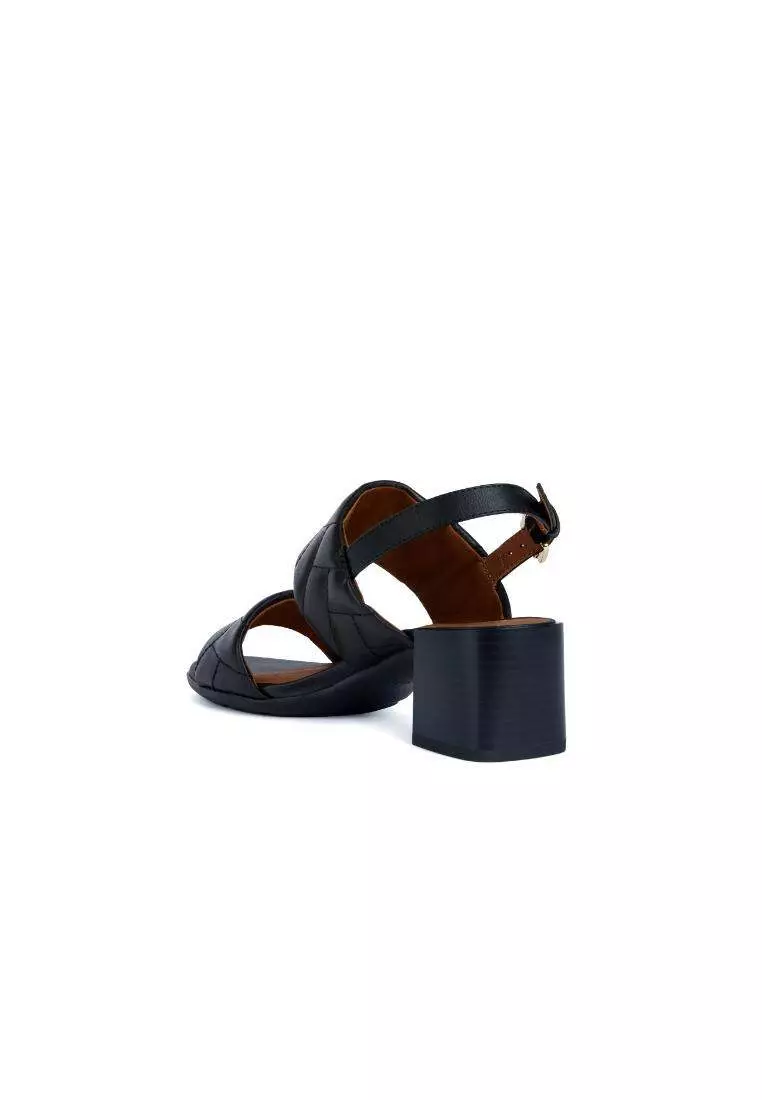 GEOX Ladies New Marykarmen Quilted Heel Sandals - Black D35RLC-0Y3BC-C9999S3