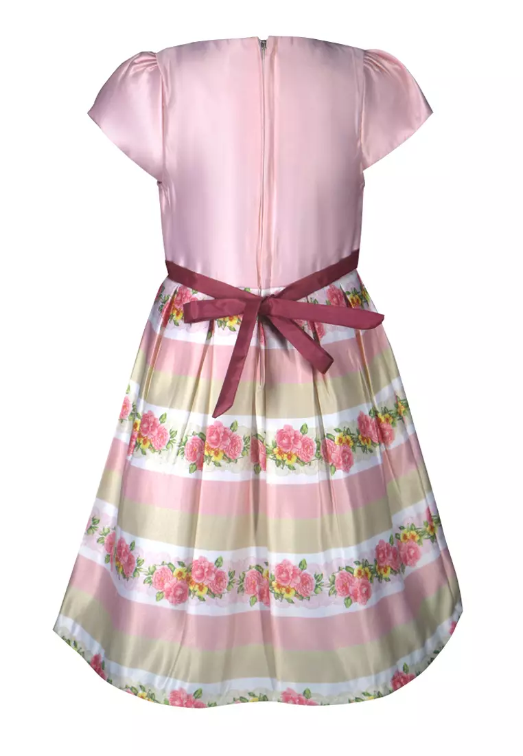 Two Mix Baju Anak Perempuan Fashion - Dress Anak Wanita Bahan Kain Satin Usia 1-12 Tahun 4276