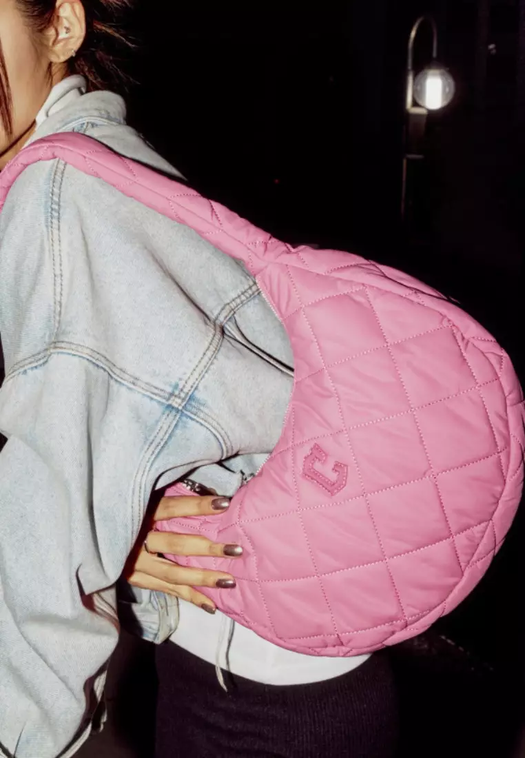 Padding Quilted M-Hobo Bag - Pink