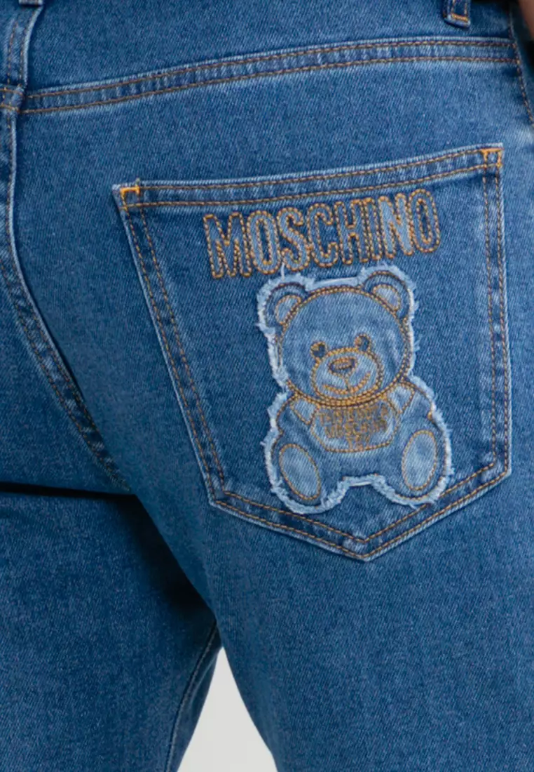Teddy Bear Embroidered Jeans (ik)
