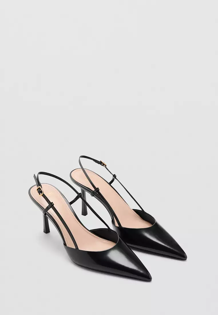 Pointed-Toe Leather Heels