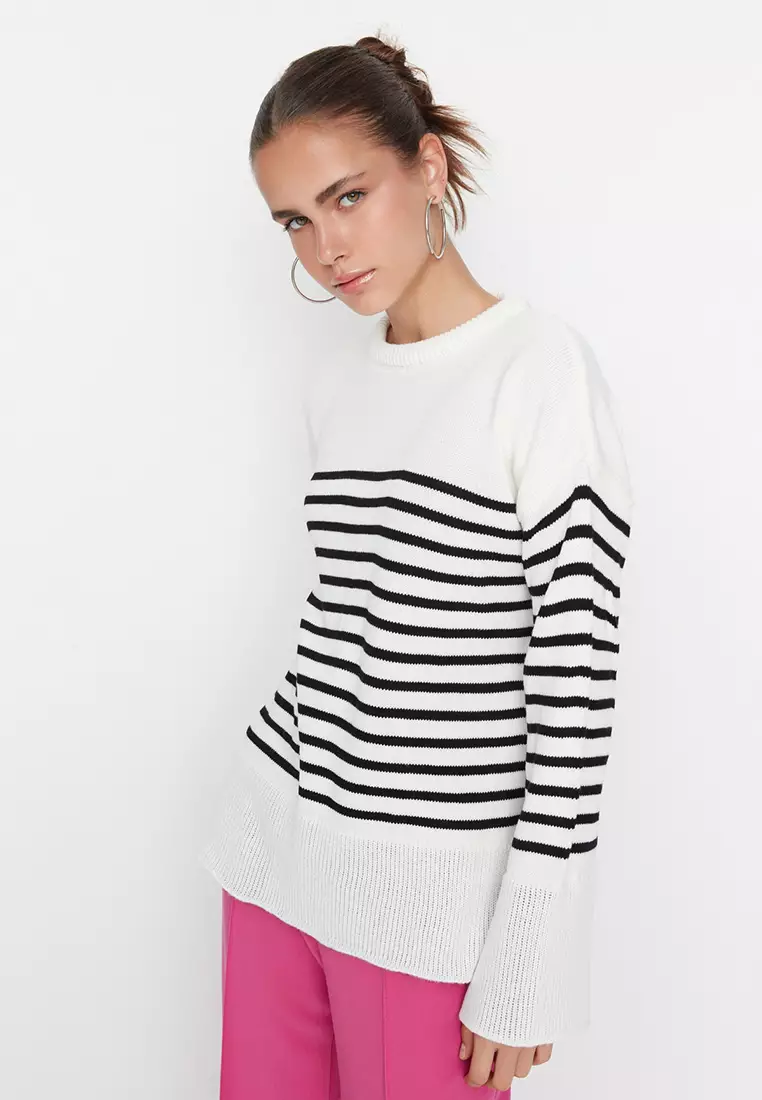 Stripe Panel Sweater