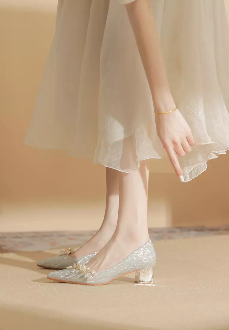 5CM Elegant Buckle Chunky Heel Shoes IF550-3