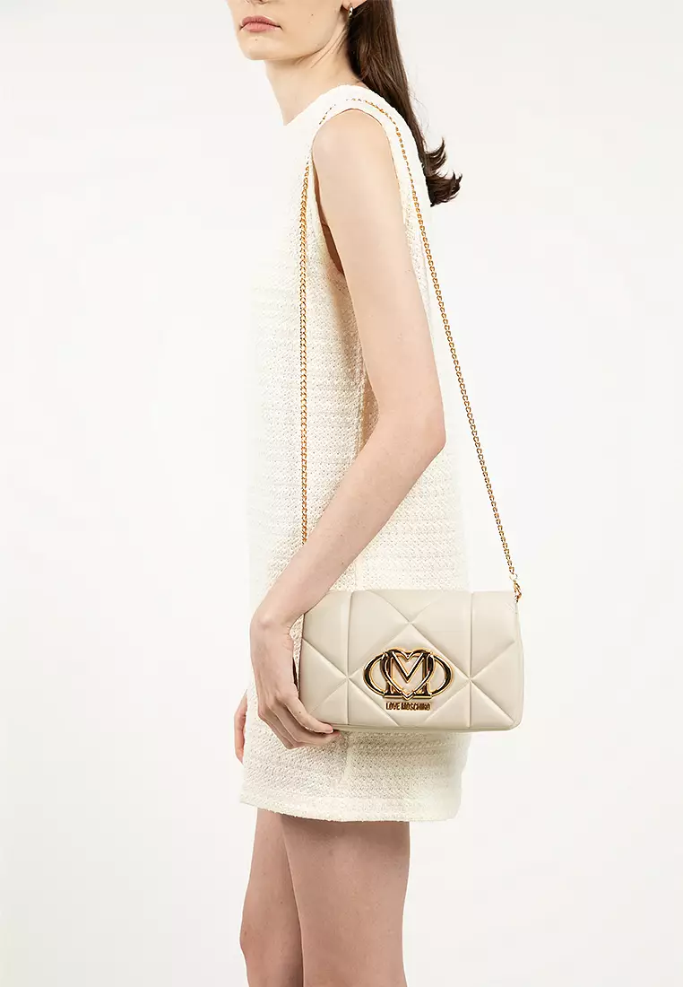 Embossed Quilted Chain Sling Bag (nt)