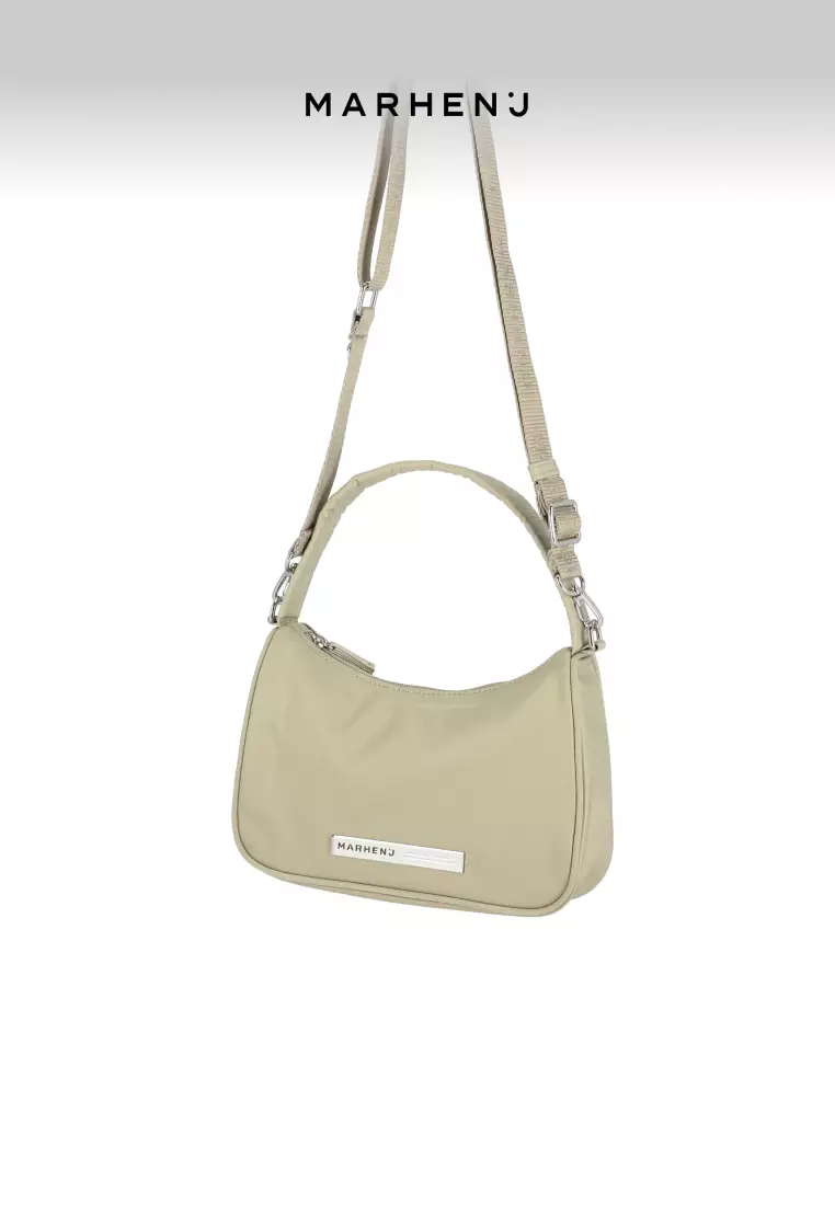 CELINA Nylon Crossbody Bag Beige