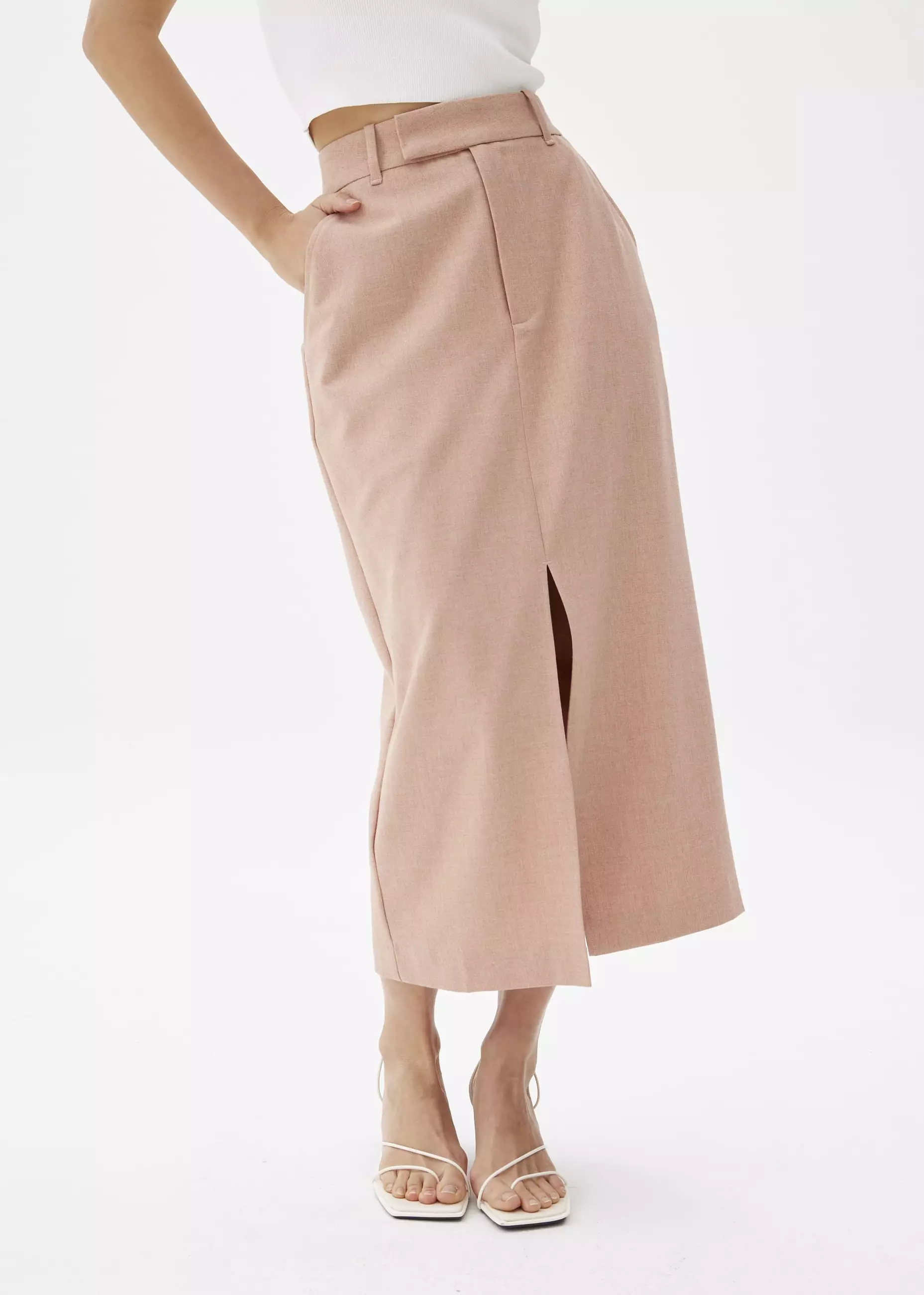 Rok Wanita - Iman Tailored Column Midi Skirt