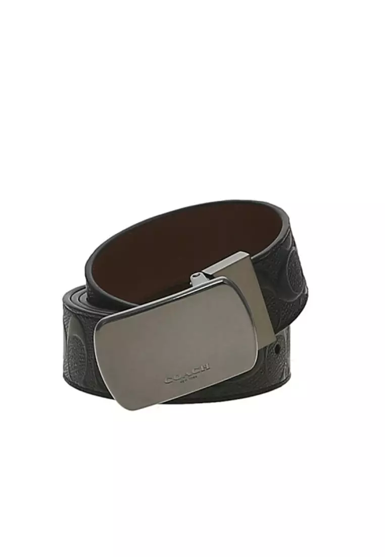 Plaque Buckle Cut To Size Reversible Belt 38mm CQ009QBLVW