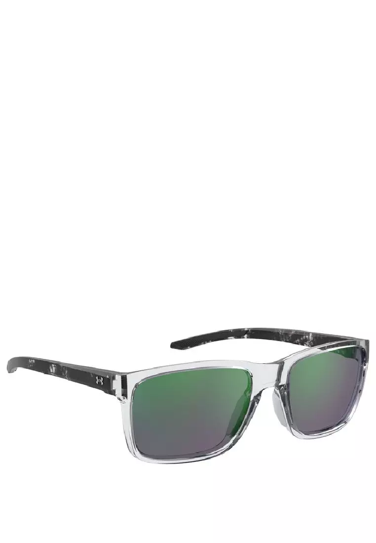 UNDER ARMOUR Sunglasses UA 0005/S-MNG-Z9, Rectangular Sharp with Crystal Black color
