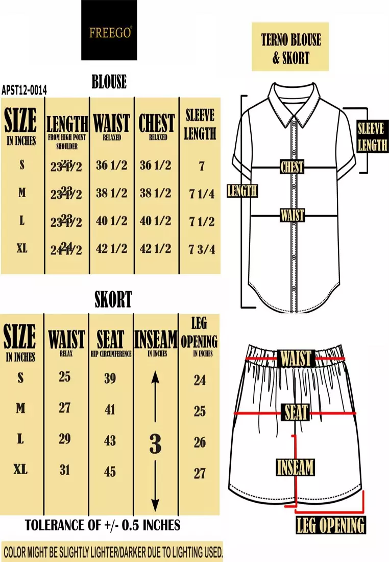 Special Cotton Waffle Knits Terno Blouse & Skort