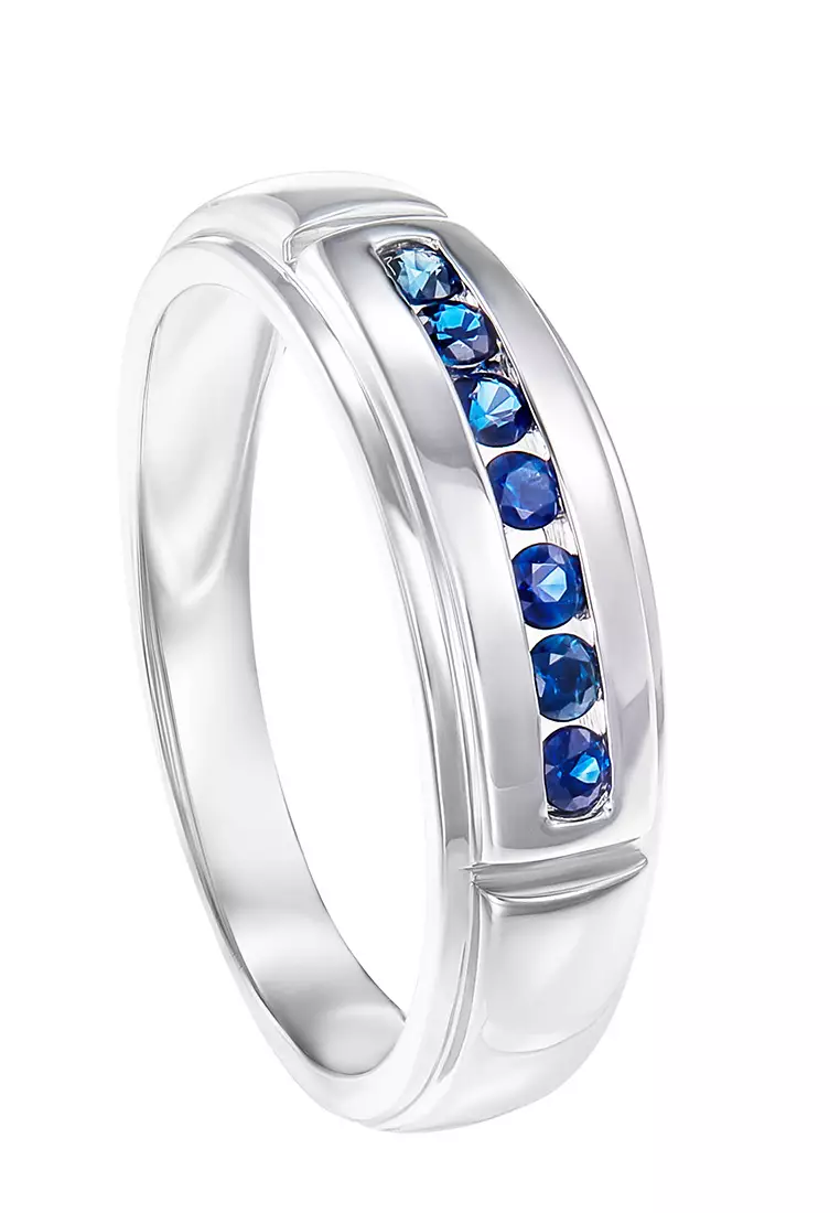 Buy HABIB HABIB Blue Sapphire Men's Ring in 925 Silver Palladium