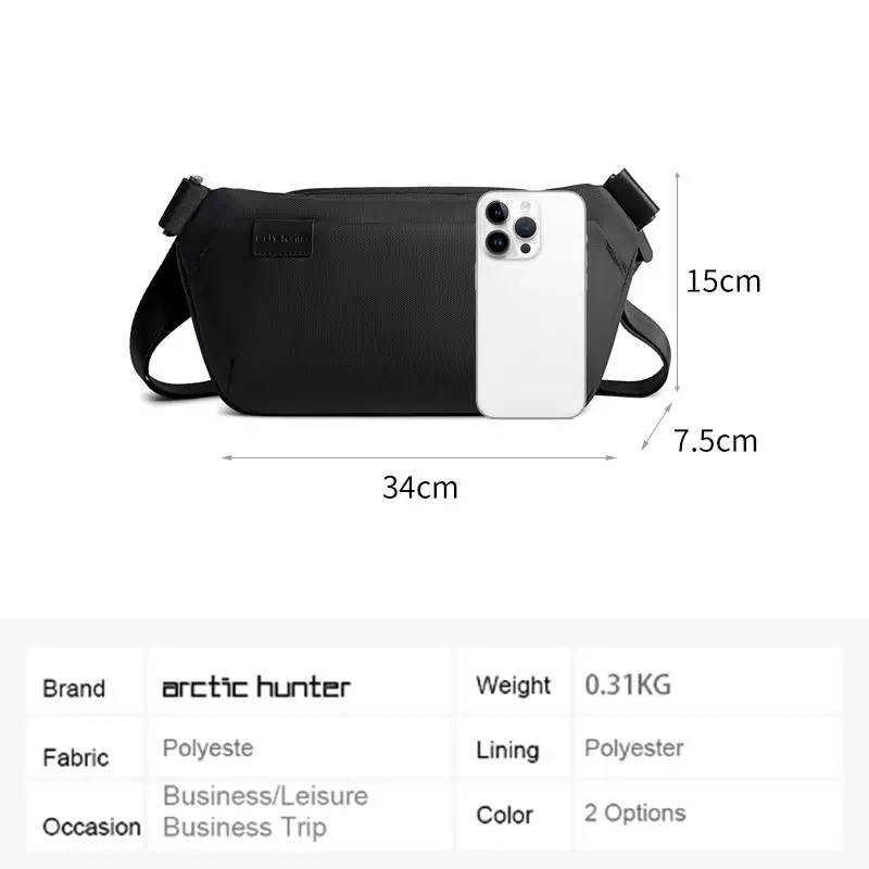 Arctic Hunter Y00569 Tas Selempang Pria Waist Bag Pria Sling Bag Pria BLACK
