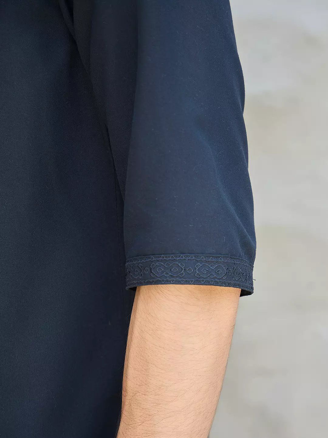 OXCON Kemeja koko Tangan 3/4 Bordir Hasbi Hitam