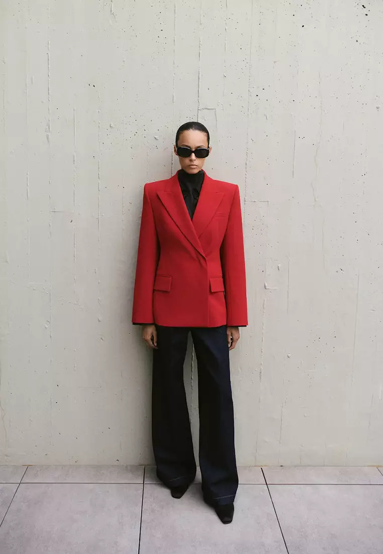Fitted Double-Breasted Blazer