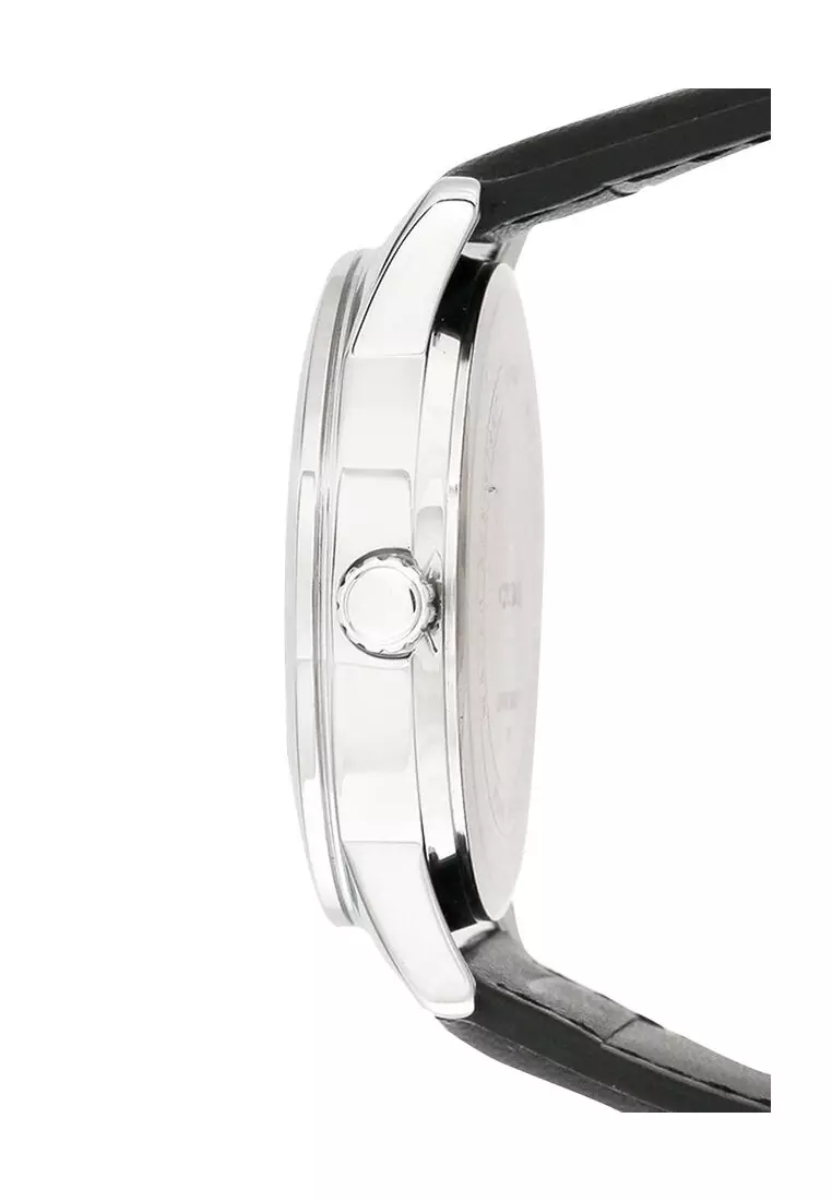 Casio Jam Tangan Pria - Black Silver - Leather Strap - MTP-V002L-7B3UDF