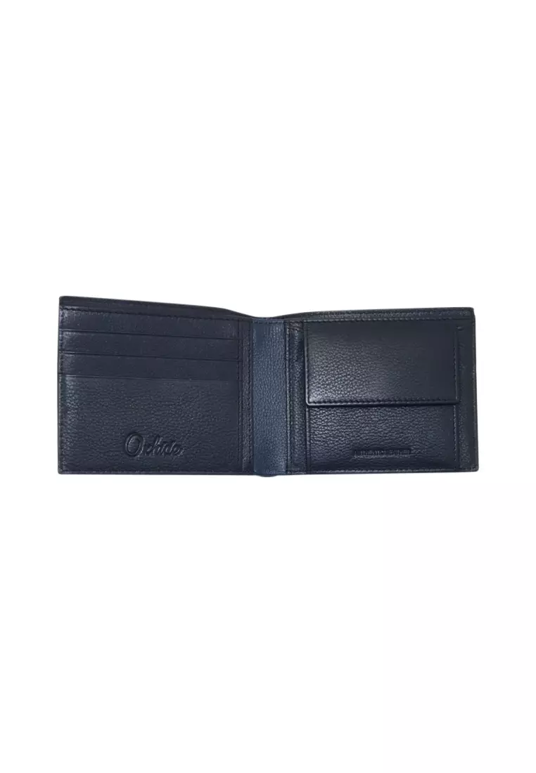 Oxhide Mens Leather Bifold Minimalist Wallet Slim Wallet with Coin