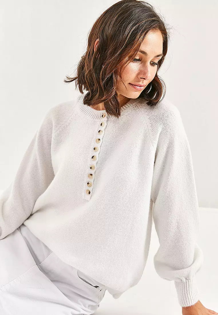 Raglan Sleeves Knit Sweater